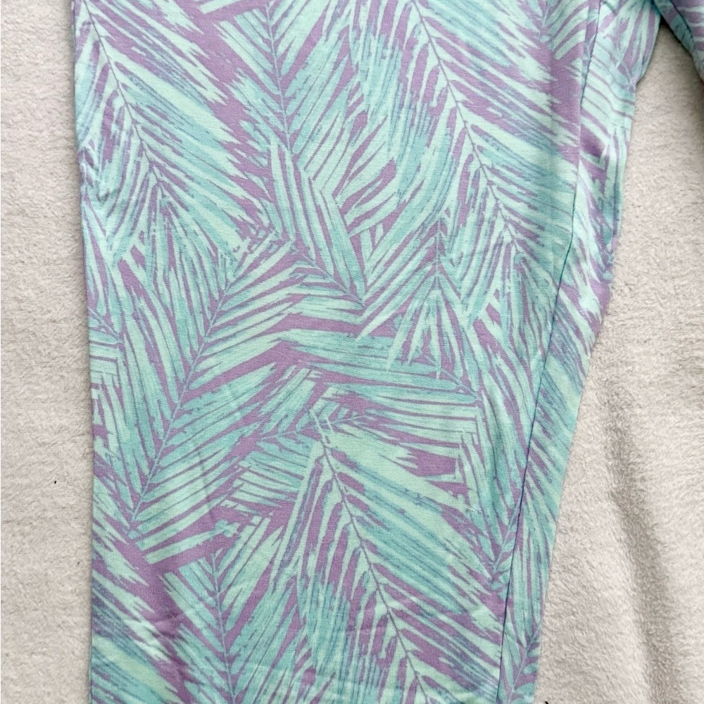 Lightweight Tropical Leaf Lounge Joggers with Pockets Size M - Picture 5 of 7